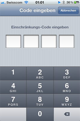Eigenes Passwort eingeben